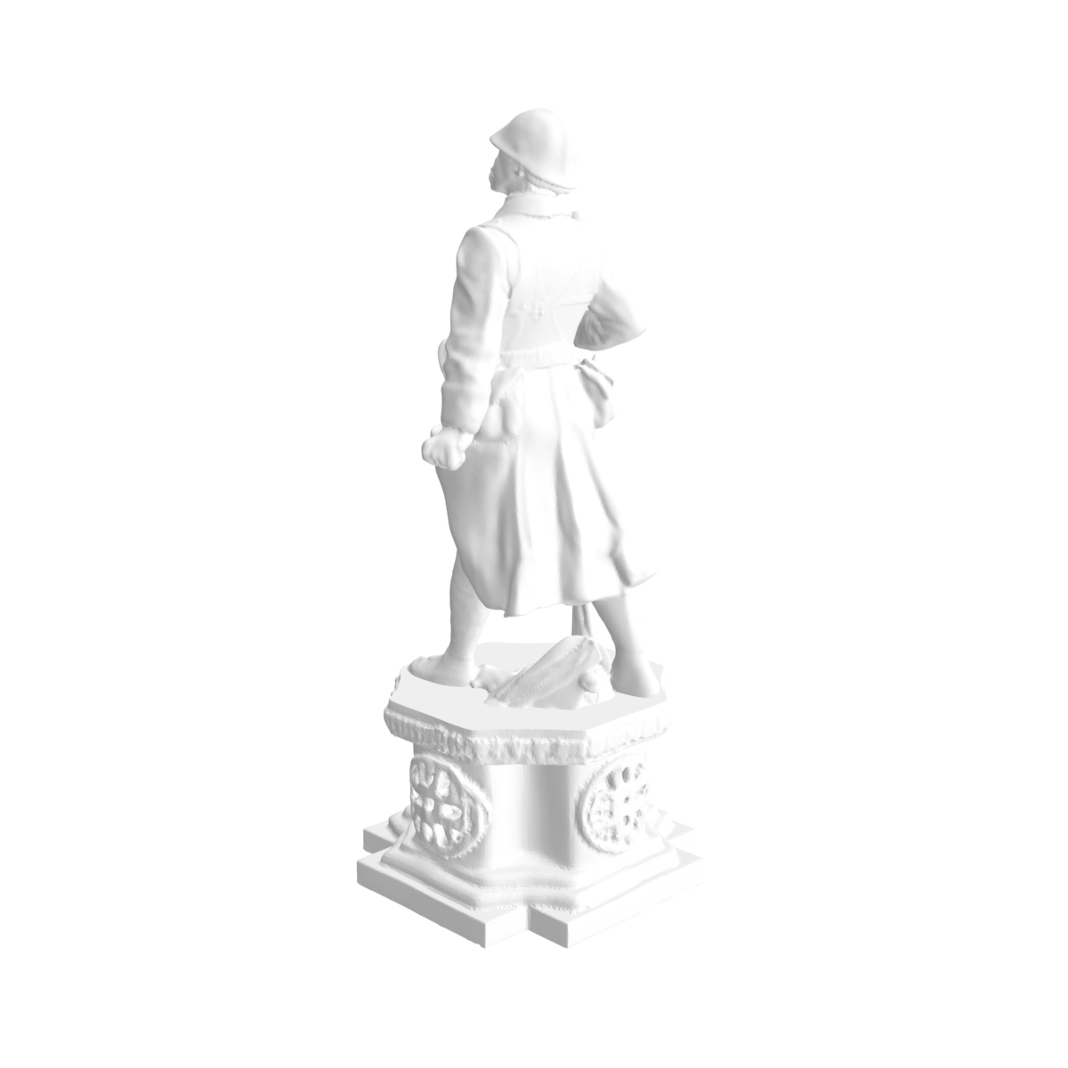 Statue soldat Première guerre mondiale sur stèle