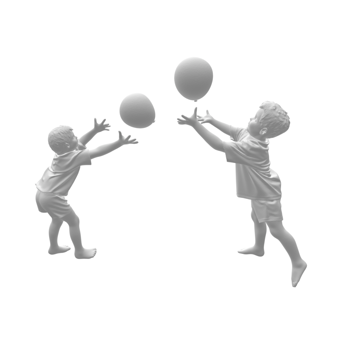 Duo enfants jouant à la balle