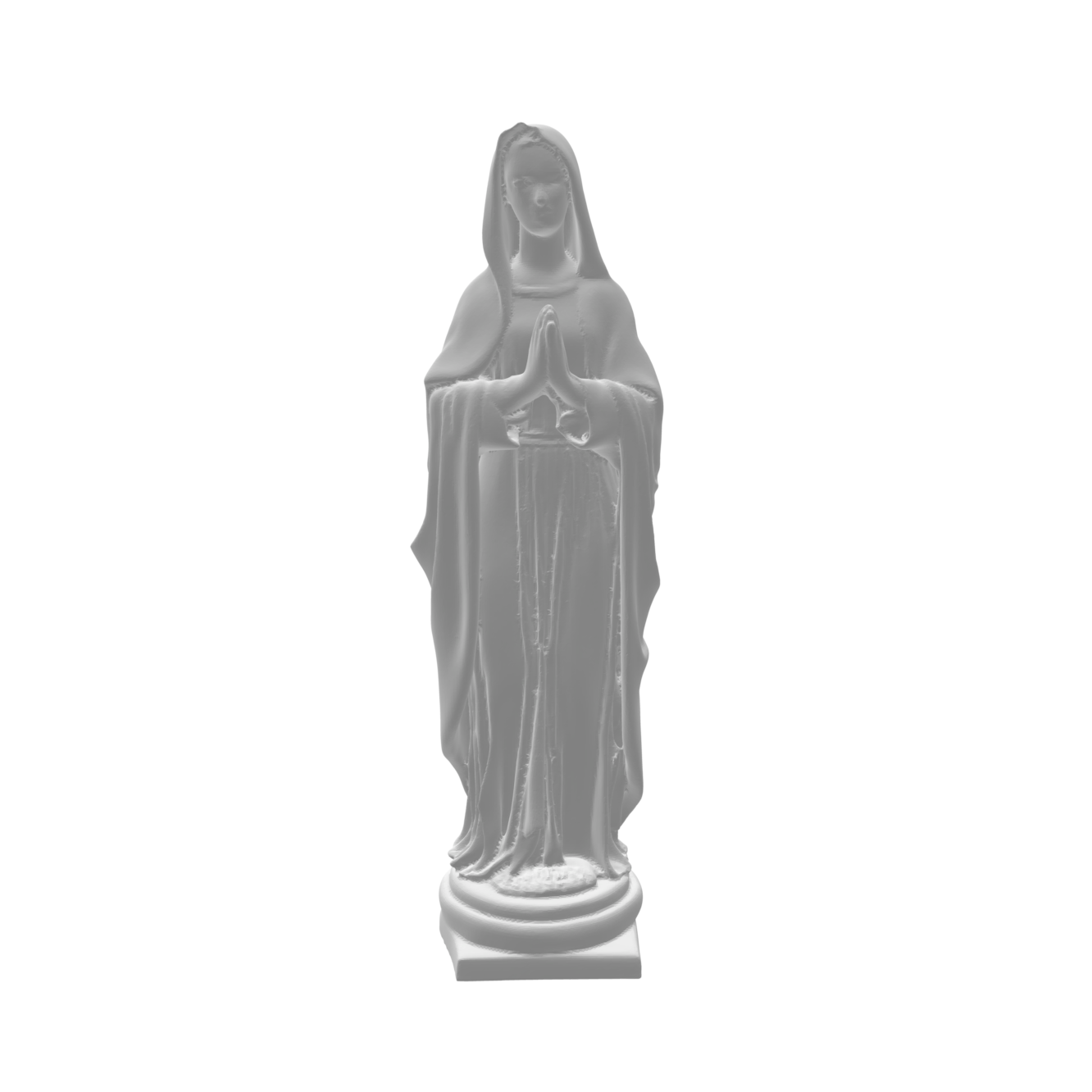 Statue vierge Marie sur piédestal