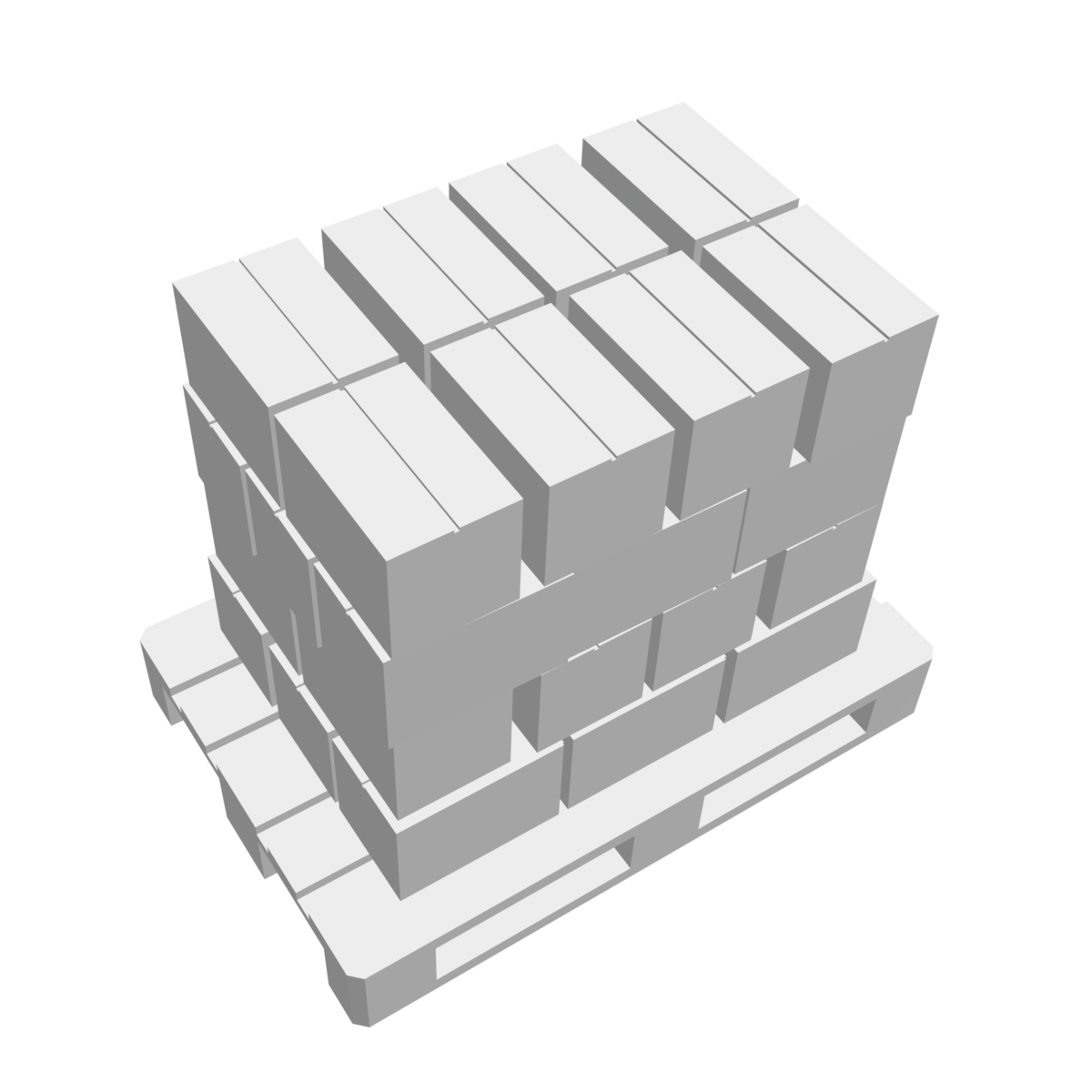 Palette avec chargement de cartons