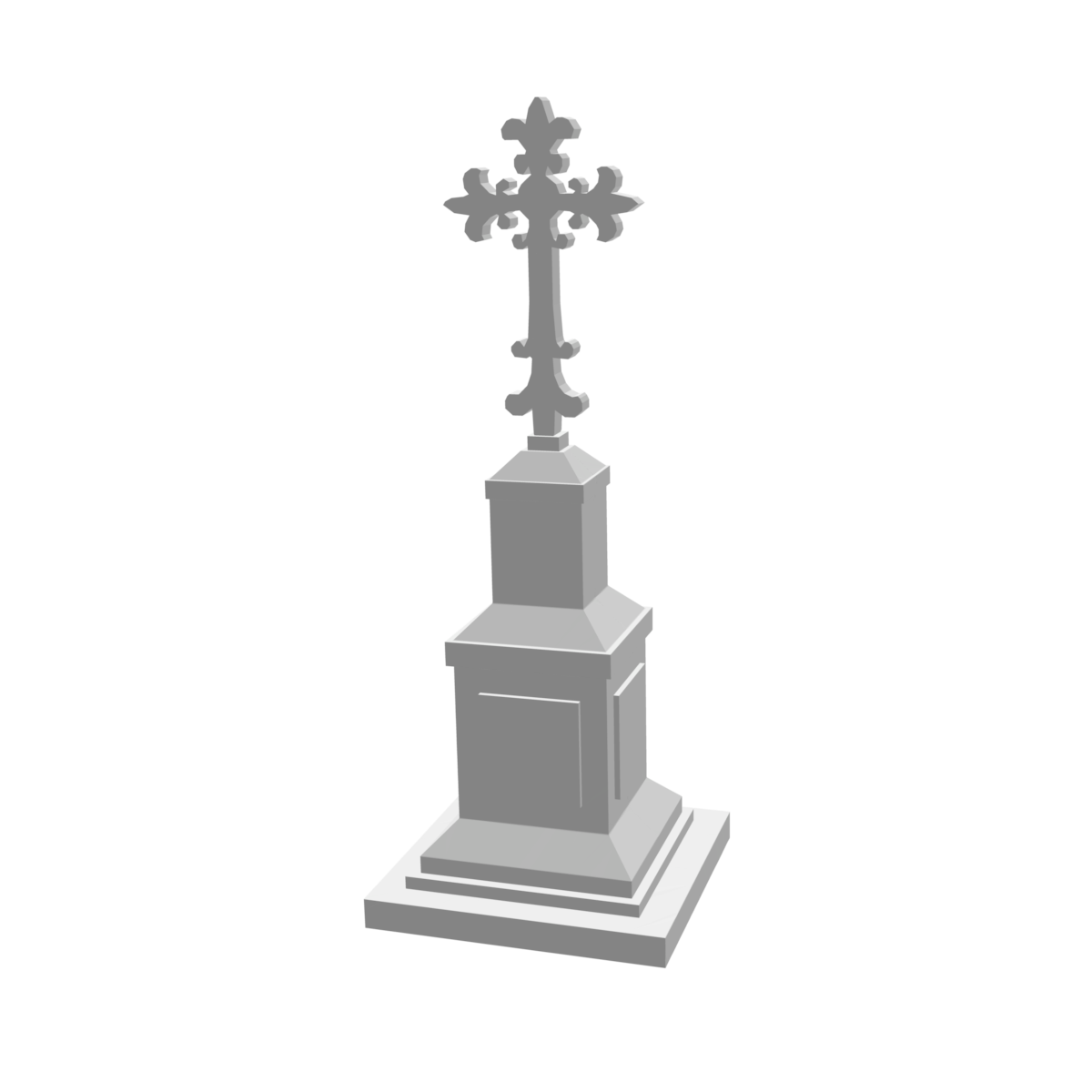 Petit calvaire croix métal bord de route sur stèle