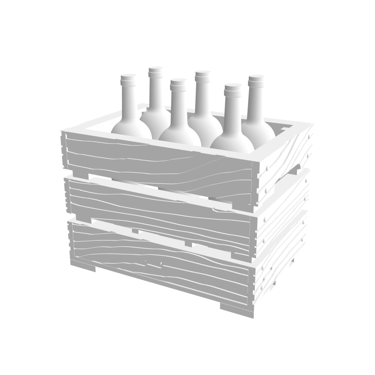 Caisse à bouteille avec 6 bouteilles x5