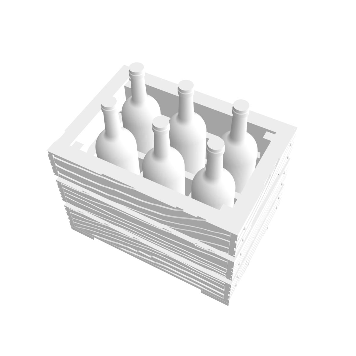Caisse à bouteille avec 6 bouteilles x5