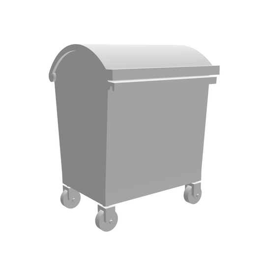 Poubelle conteneur grand modele 2 avec couvercle sur roulettes