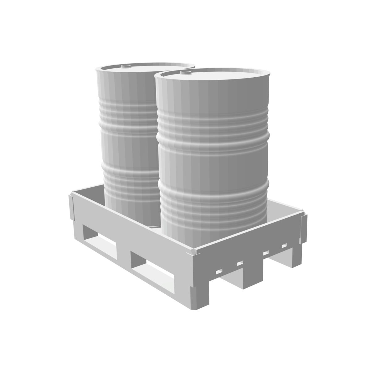 Palette Europe avec 2 fûts 200 litres