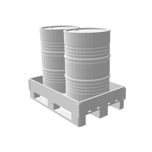 Palette Europe avec 2 fûts 200 litres