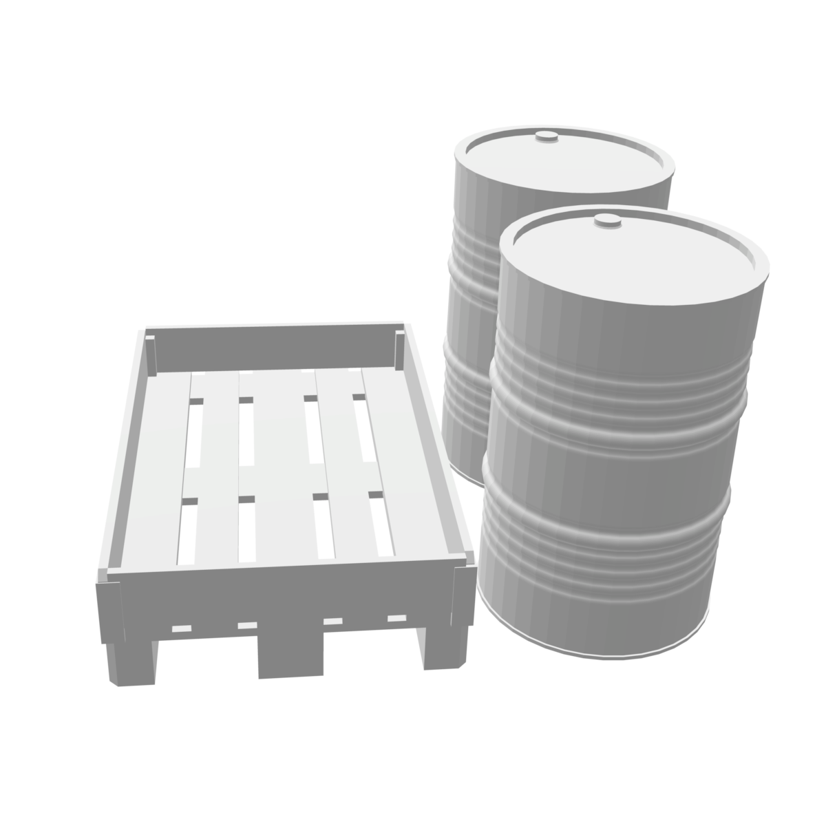Palette Europe avec 2 fûts 200 litres