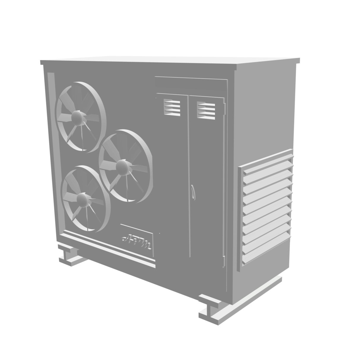 Grande unité de climatisation extérieure industrielle 3 ventilateurs latéraux modèle 3