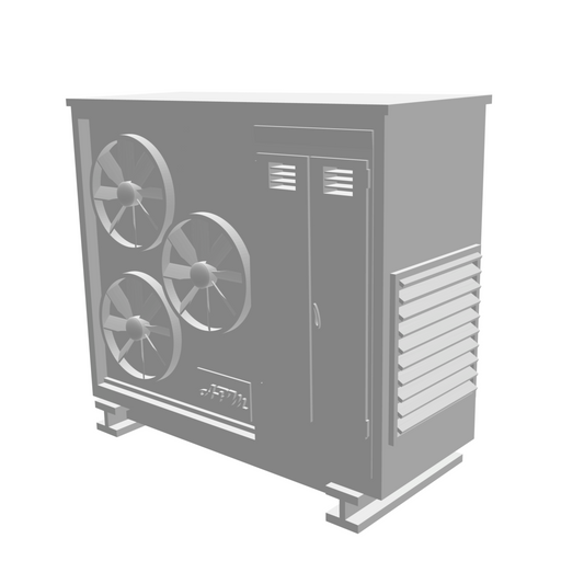 Grande unité de climatisation extérieure industrielle 3 ventilateurs latéraux modèle 3