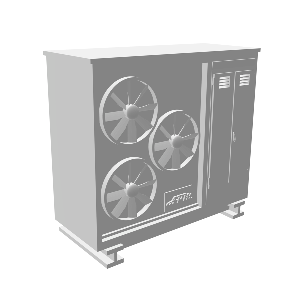 Grande unité de climatisation extérieure industrielle 3 ventilateurs latéraux modèle 3