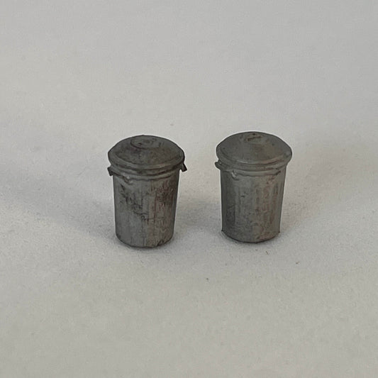 Poubelle ronde zinc rétro x2