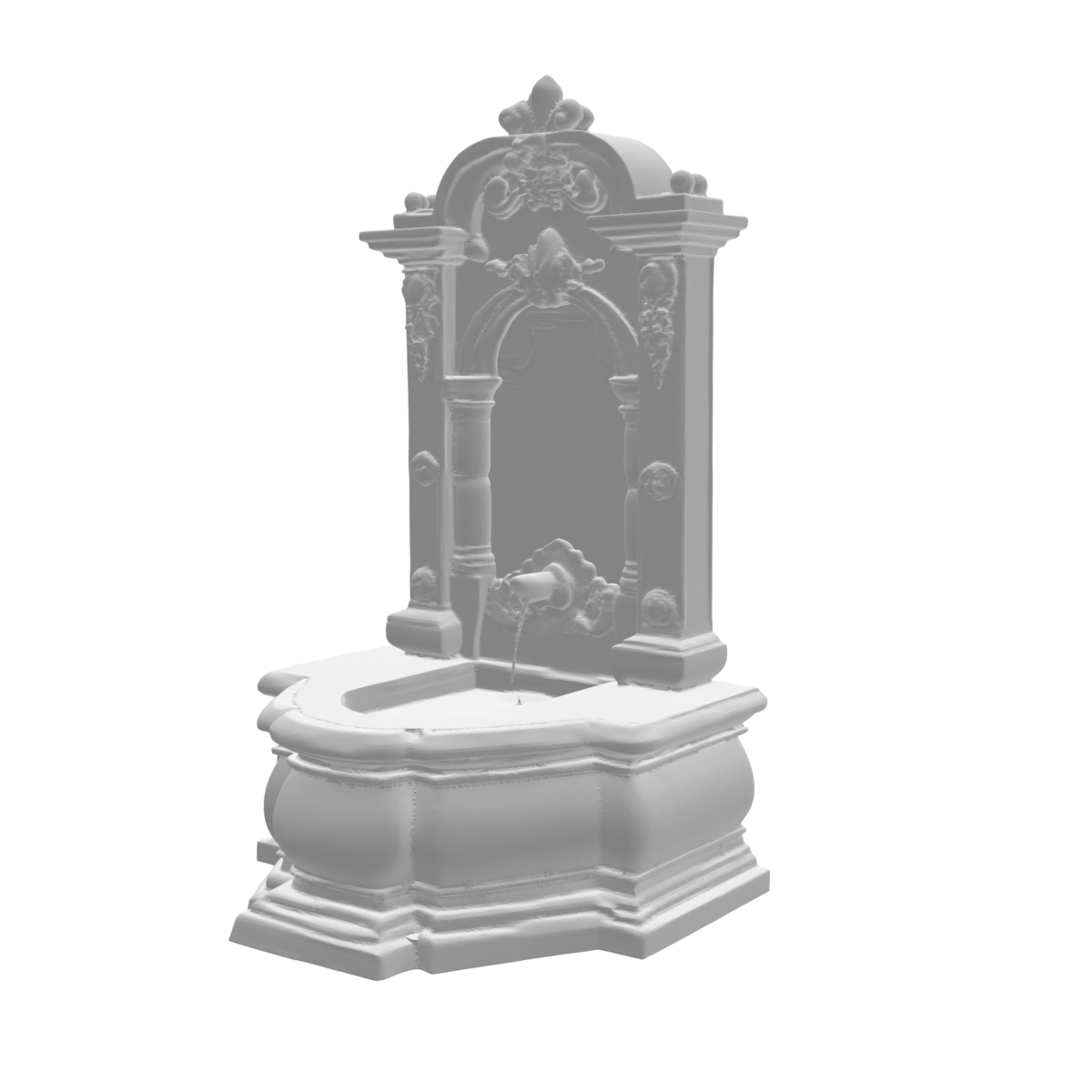 Grande fontaine pierre fleurs de lys