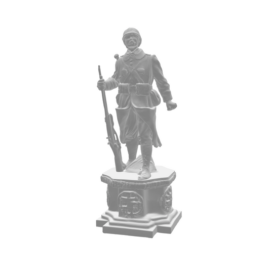 Statue soldat Première guerre mondiale sur stèle