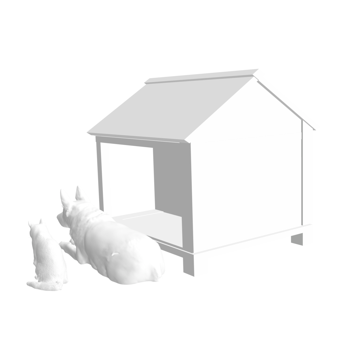 Niche avec chien et chat