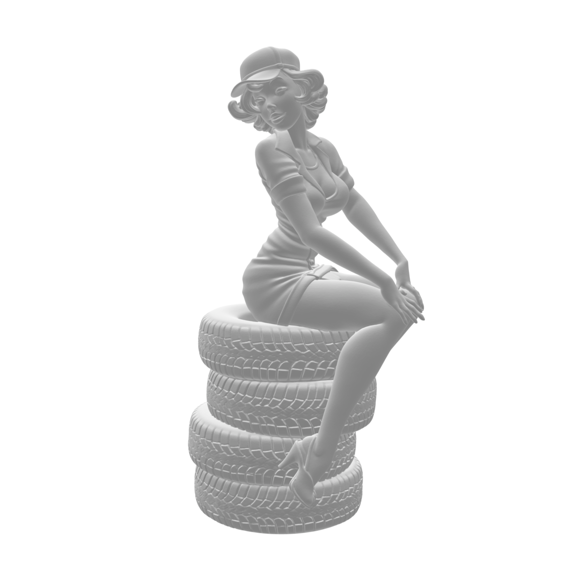 Personnage pin'up la garagiste