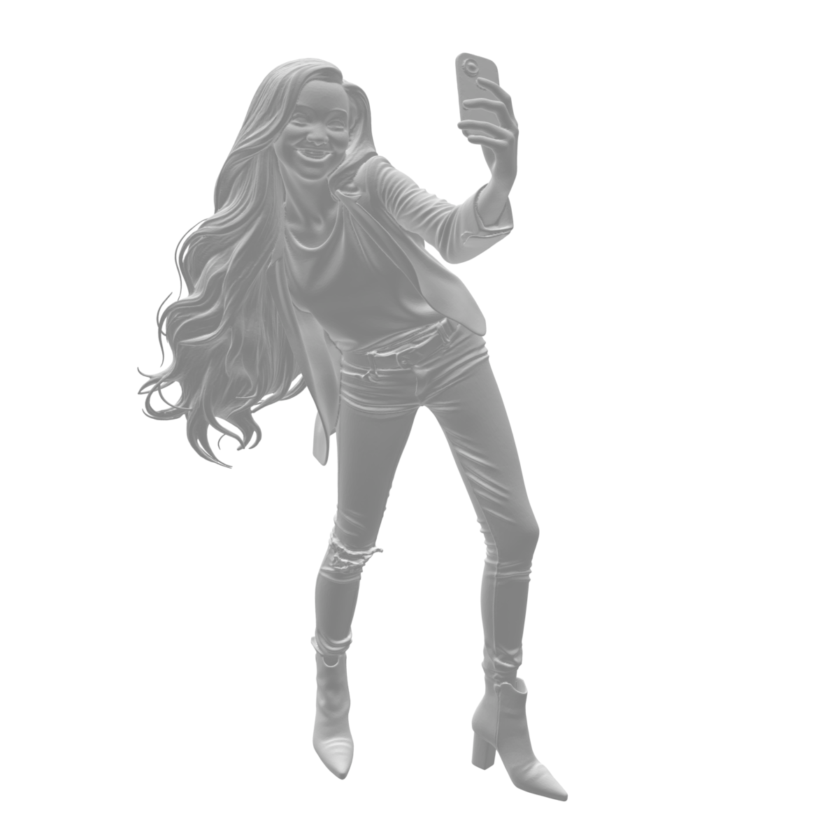Femme faisant un selfie avec son téléphone