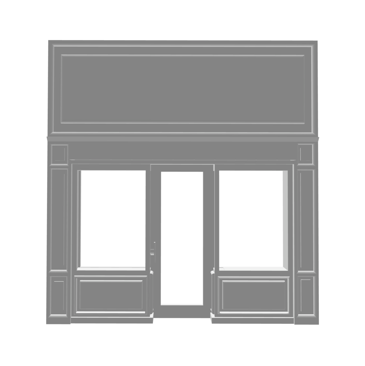 Façade magasin rétro porte centrale