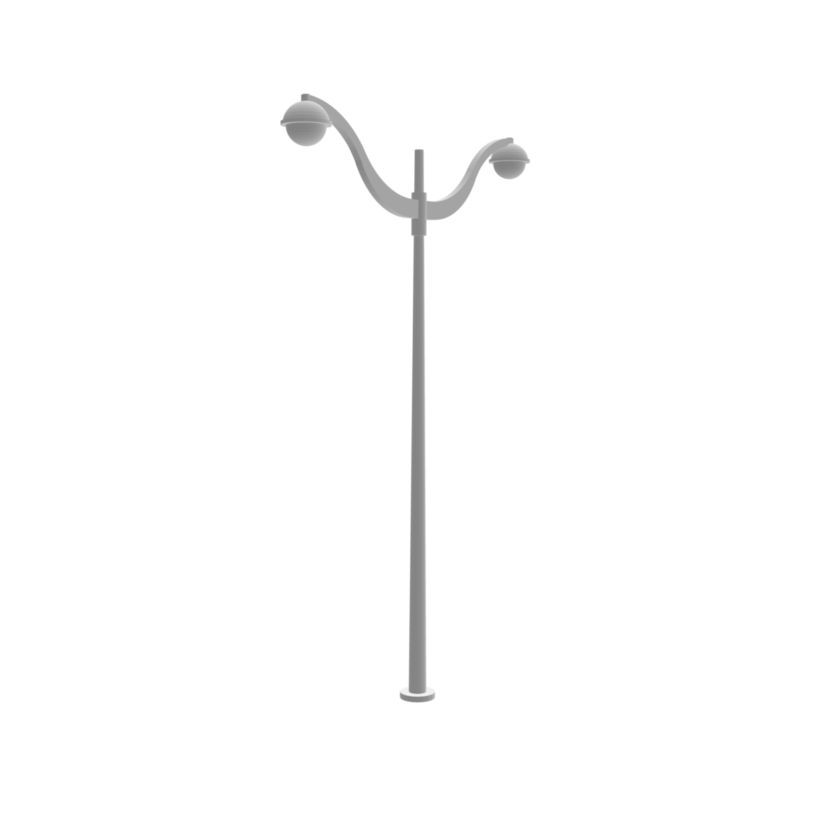 Lampadaire urbain moderne double éclairage ''boule'' x2
