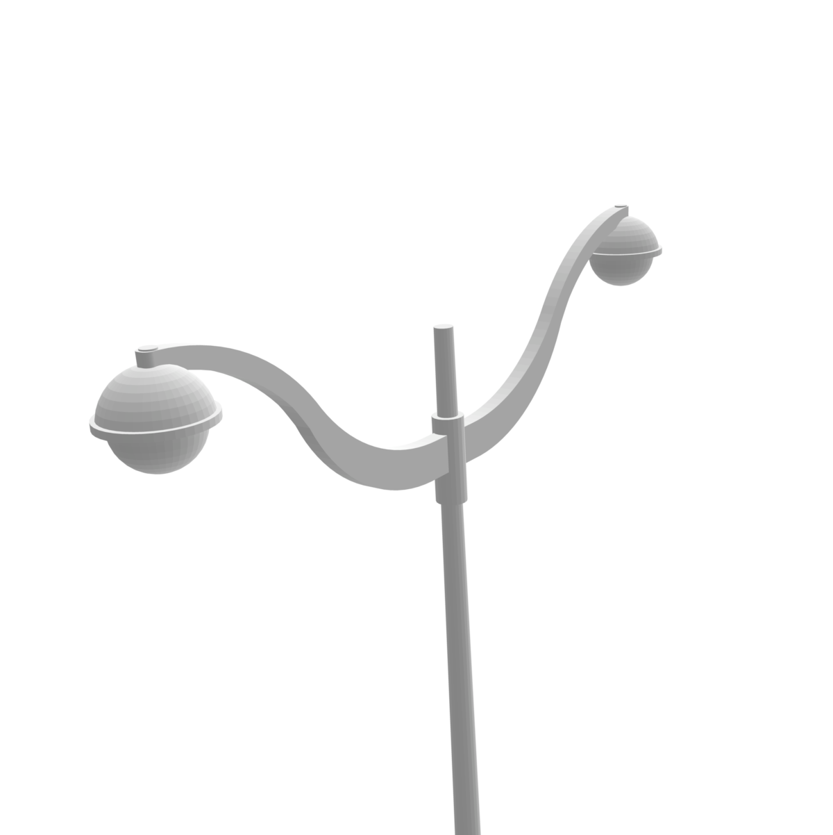 Lampadaire urbain moderne double éclairage ''boule'' x2