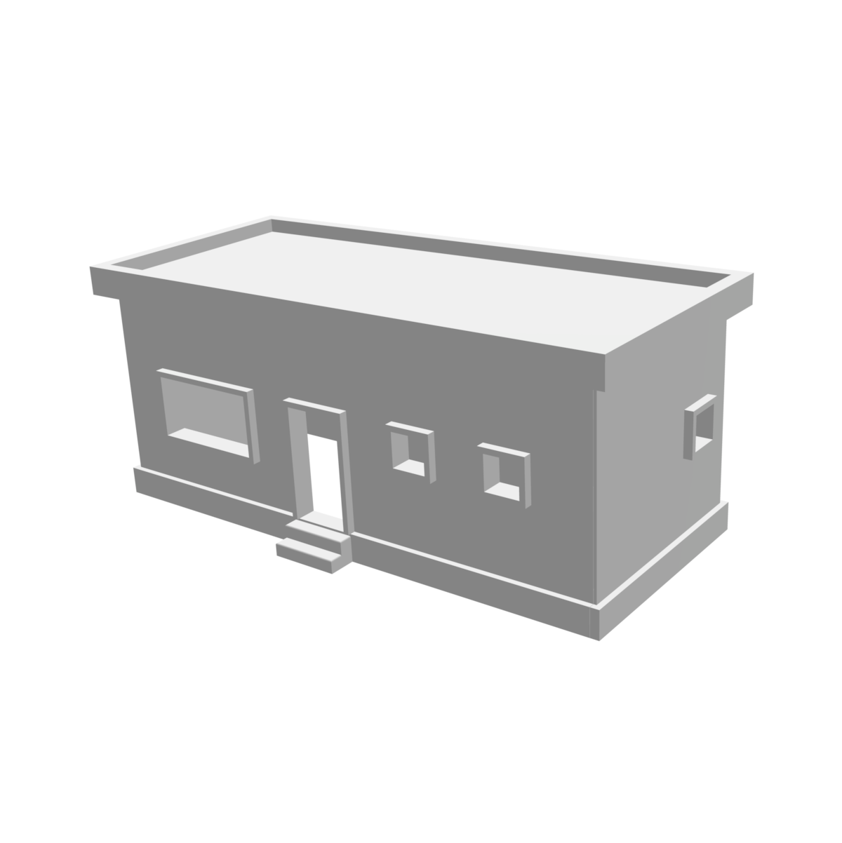 Bâtiment technique SNCF bord de voie béton