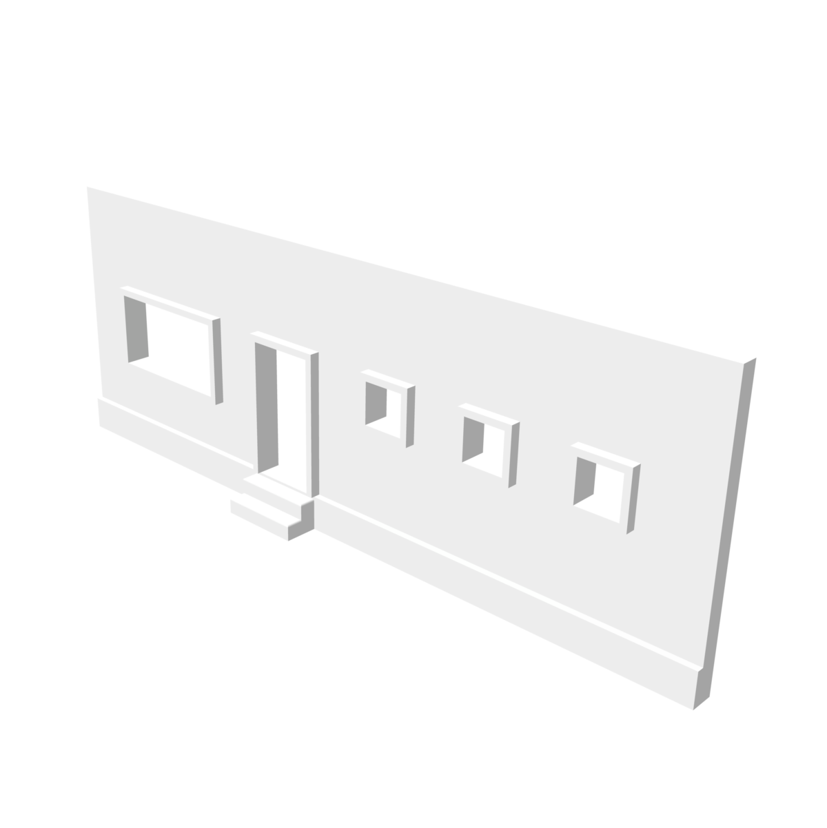 Bâtiment technique SNCF bord de voie béton