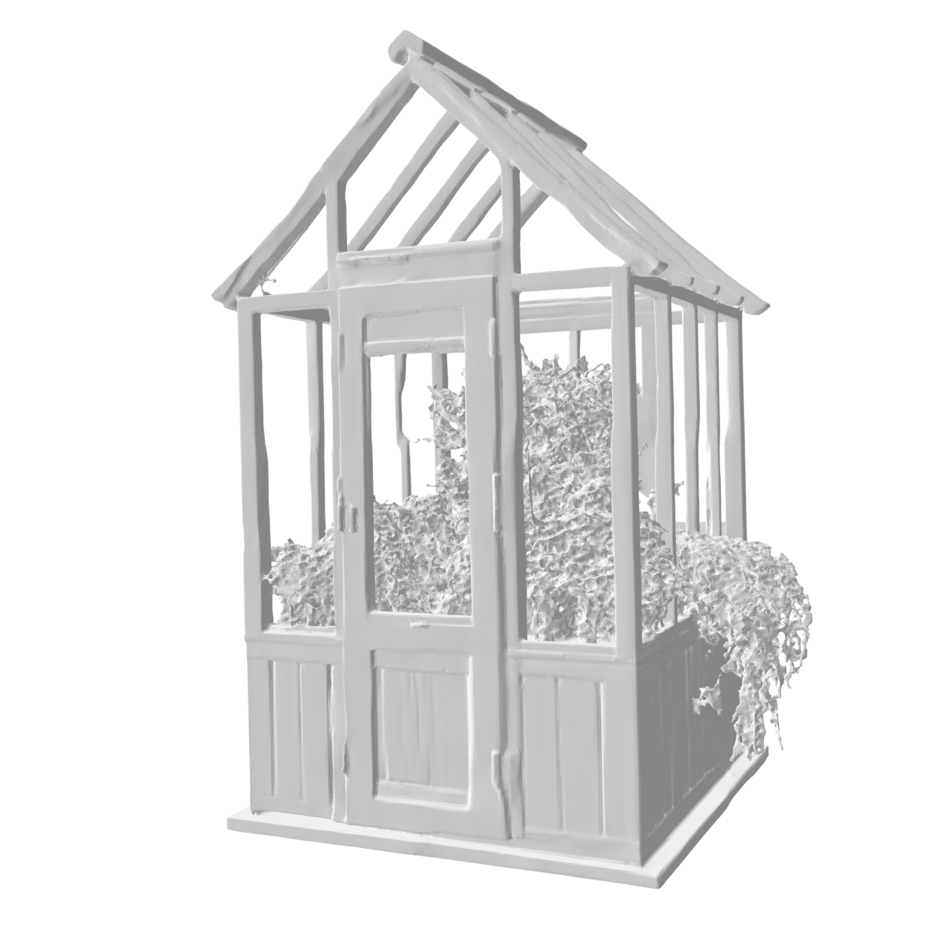 Serre de jardin en bois abandonnée
