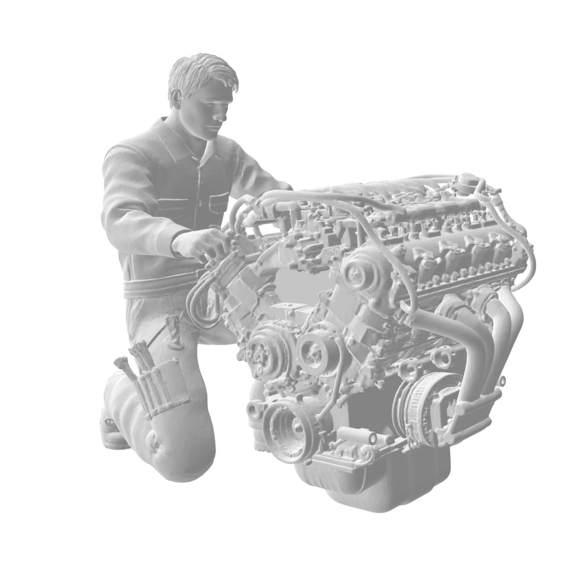 Mécanicien avec moteur