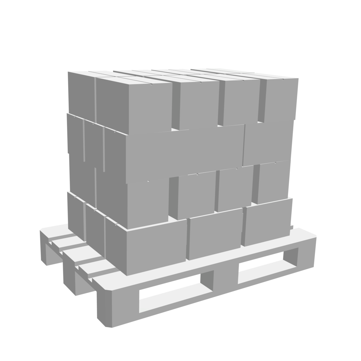 Palette avec chargement de cartons